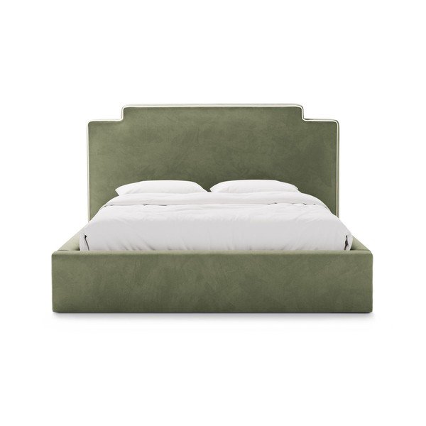 Zeleni tapecirani bračni krevet s prostorom za odlaganje s podnicom 160x200 cm Princess – Micadoni -image-3