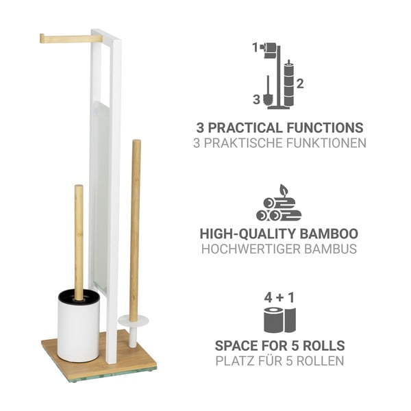 Bijeli/u prirodnoj boji željezan držač za WC papir sa četkom Rivalta – Wenko-image-2