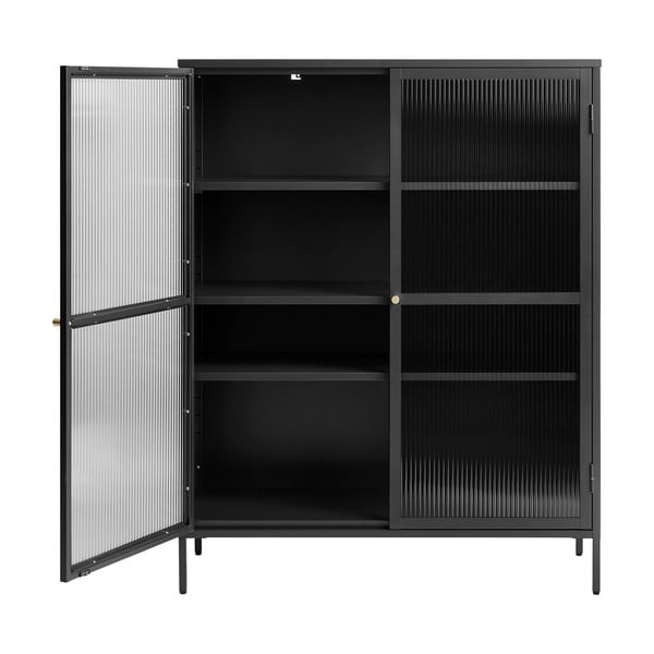 Crna metalna vitrina 111x140 cm Bronco - Unique Furniture-image-3