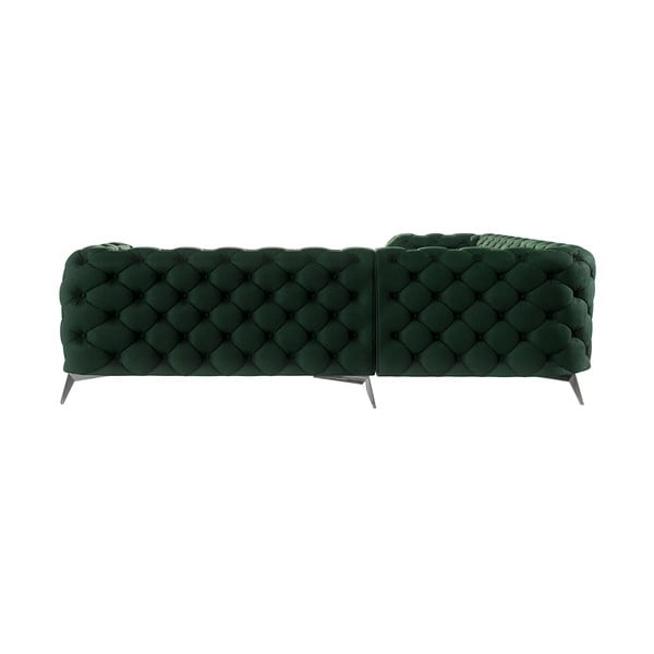 Tamno zelena baršunasti kutna garnitura Chelsea – Ropez-image-2