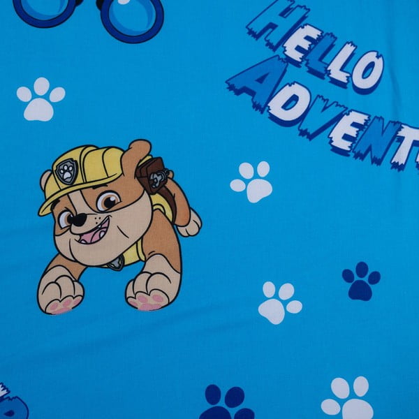 Plava pamučna dječja plahta s gumom za krevet za jednu osobu 90x200 cm Paw Patrol – Jerry Fabrics-image-2