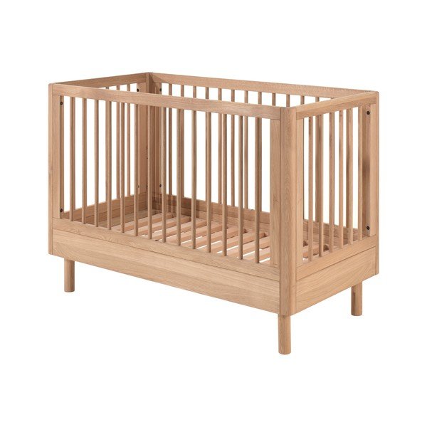 Dječji krevet od punog hrasta s podesivom visinom 60x120 cm u prirodnoj boji Forrest – Vipack-image-2