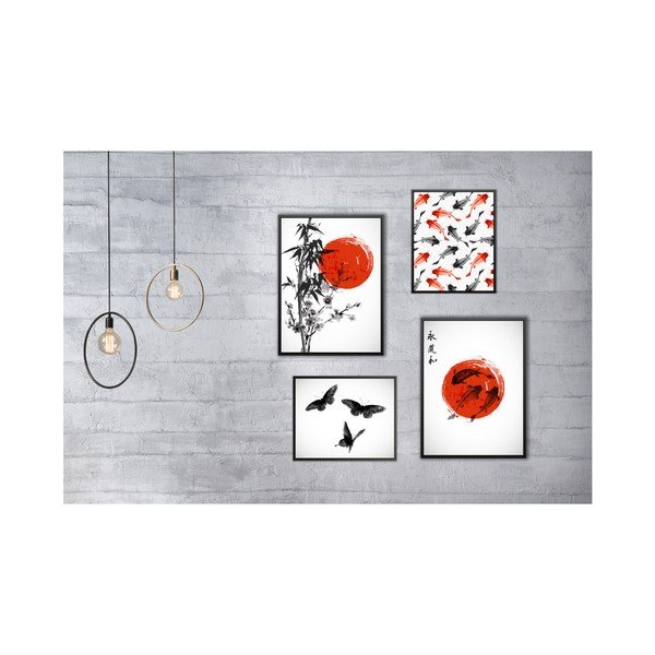 Set od 4 zidne slike Tablo Center Japan