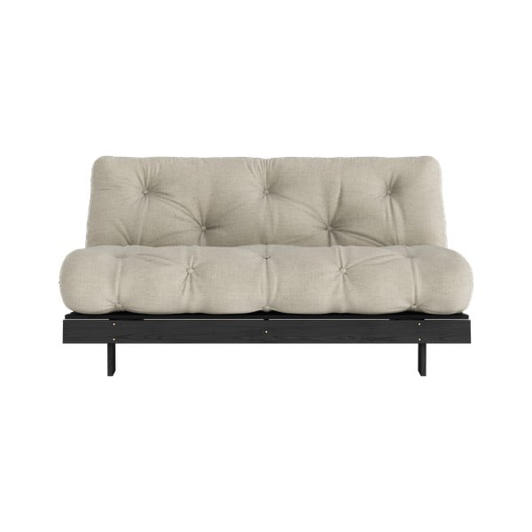 Siva/bež lanena sklopiva sofa 160 cm Roots Black Night – Karup Design-image-3