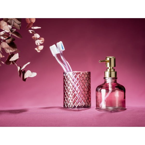 Tamno ružičasti stakleni dozator sapuna 200 ml Atessa – Wenko-image-4