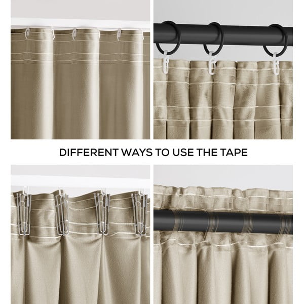 Smeđa/bež zavjesa za djelomično zamračenje od samta 140x245 cm Pleat – Restilo-image-2