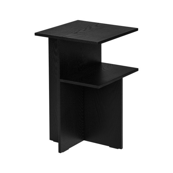 Crni noćni ormarić u dekoru hrasta s policama Atik – noo.ma-image-2