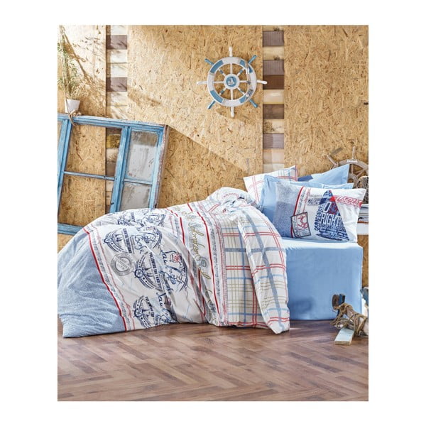 Pamučna posteljina s plahtama za krevet za jednu osobu Materro Turima, 160 x 220 cm