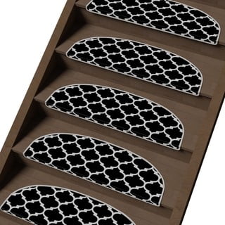 Crno-bijeli set tepiha za stepenice 16 kom 20x65 cm Madalyon – Vitaus