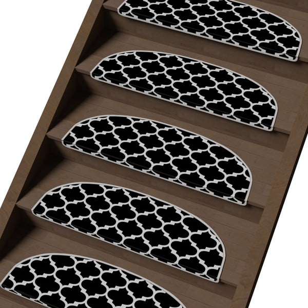 Crno-bijeli set tepiha za stepenice 16 kom 20x65 cm Madalyon – Vitaus-image-1