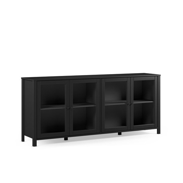 Crna vitrina od masivnog bora 186x80x40 cm Alessandra – Marckeric