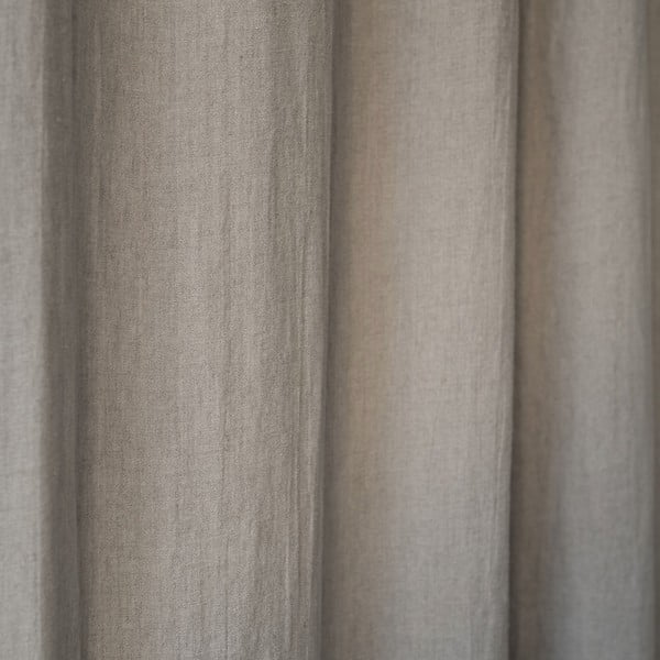 Bež lanena zavjesa s petljama Linen Tales Night Time, 250 x 140 cm-image-1