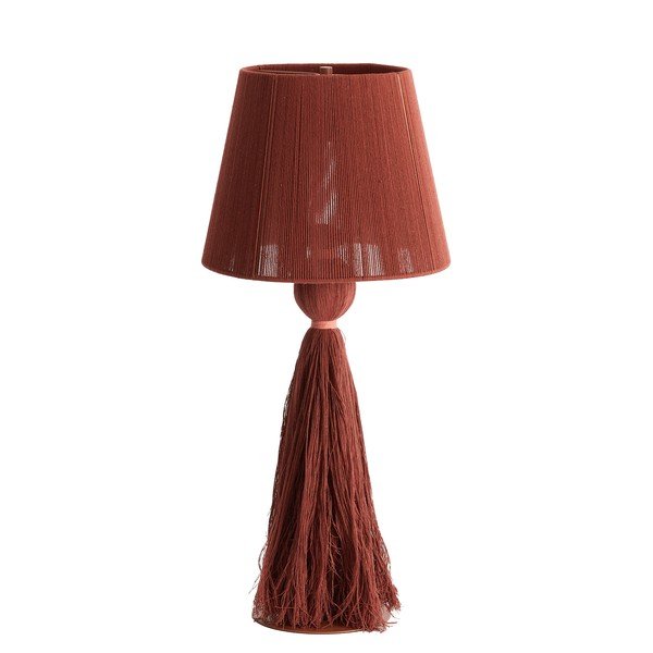 Ciglasta stolna lampa s tekstilnim sjenilom (visina 58 cm) Espino – Light & Living