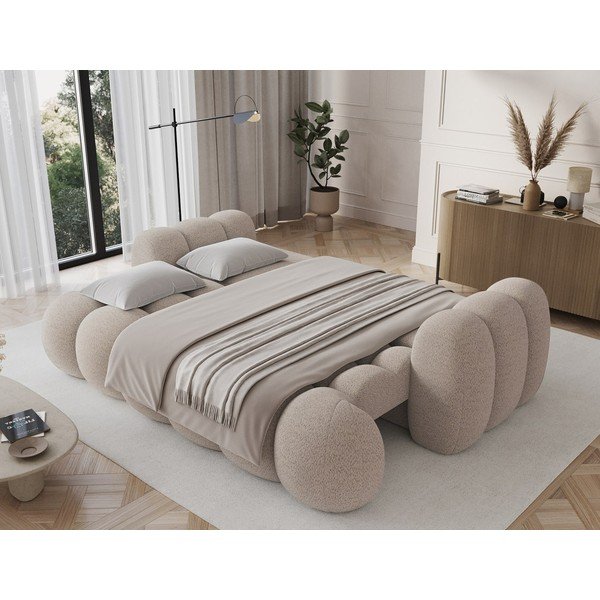 Bež sklopiva sofa od bouclé tkanine 256 cm Cotonn – ELTAP-image-3