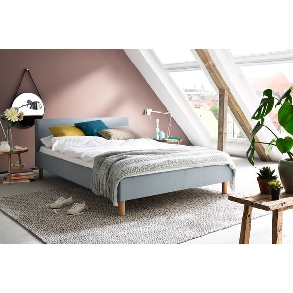 Plavi/sivi tapecirani krevet bez podnice 120x200 cm Lena – Meise Möbel-image-1