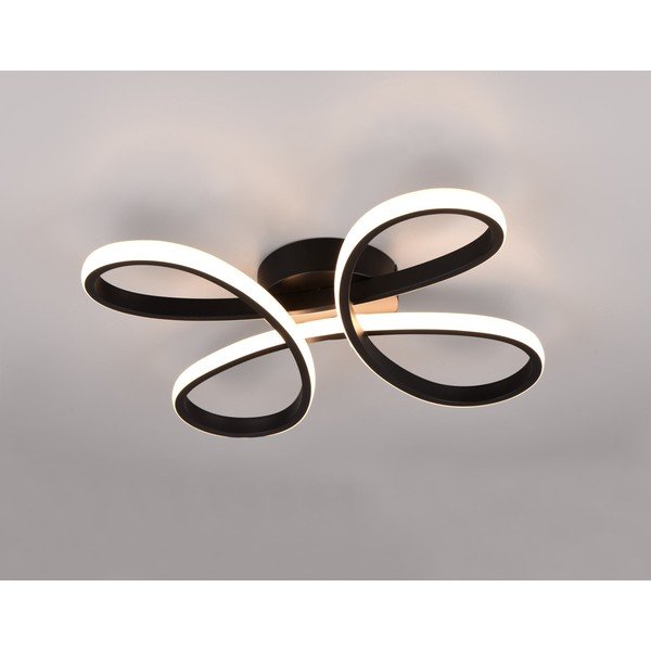 Crna LED stropna svjetiljka 40x40 cm Fly – Trio-image-1