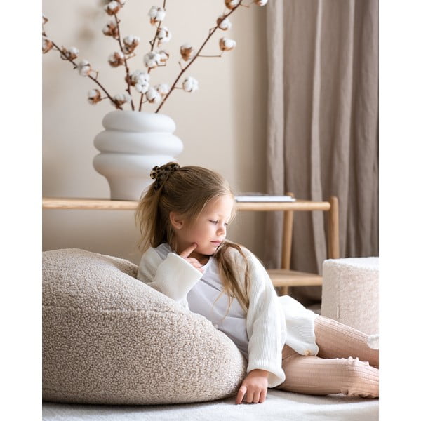 Svjetlo smeđa vreća za bebe od bouclé tkanine Round – Wigiwama-image-4