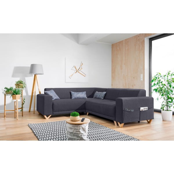 Antracitno siva sklopiva/s prostorom za odlaganje kutna garnitura (s lijevim kutom/u obliku slova L) Classy Sophie – Miuform-image-3