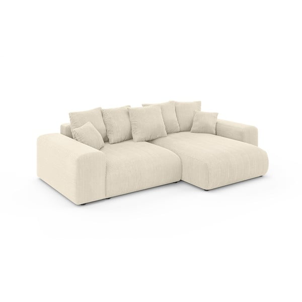 Krem sklopiva/s prostorom za odlaganje kutna garnitura od samta (promjenjiva) Luma – Ropez-image-2