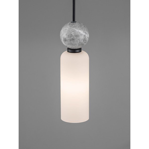 Mat crna viseća svjetiljka od kamenine sa staklenim sjenilom ø 6 cm Filomena – Nova Luce-image-2
