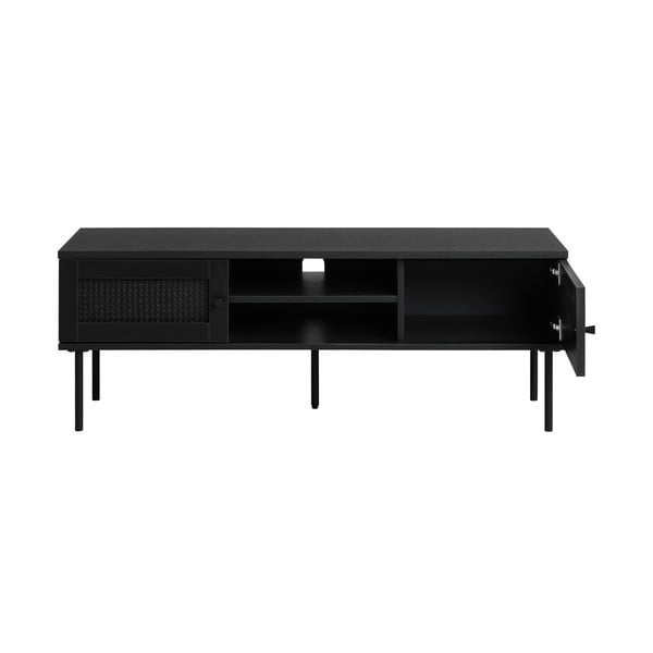Crni TV stol u dekoru hrasta 120x43 cm Pensacola - Unique Furniture-image-3
