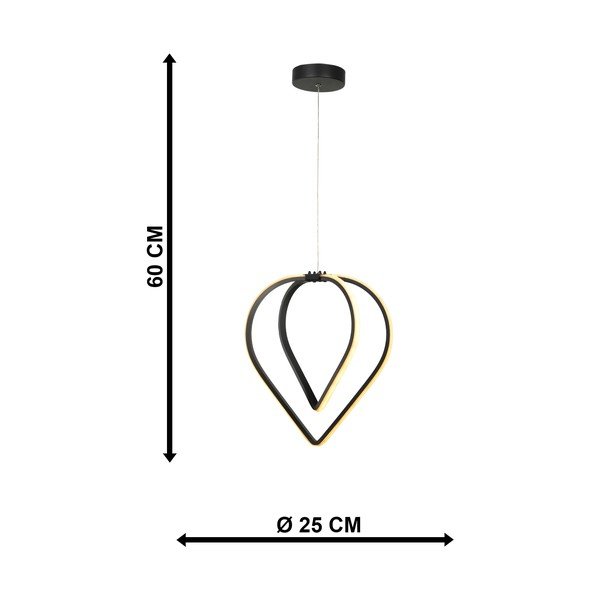Crna metalna LED viseća svjetiljka ø 33 cm Pars – Squid Lighting-image-4