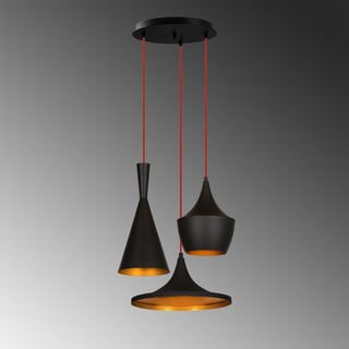 Crna viseća svjetiljka za 3 žarulje Opviq lights Elmas