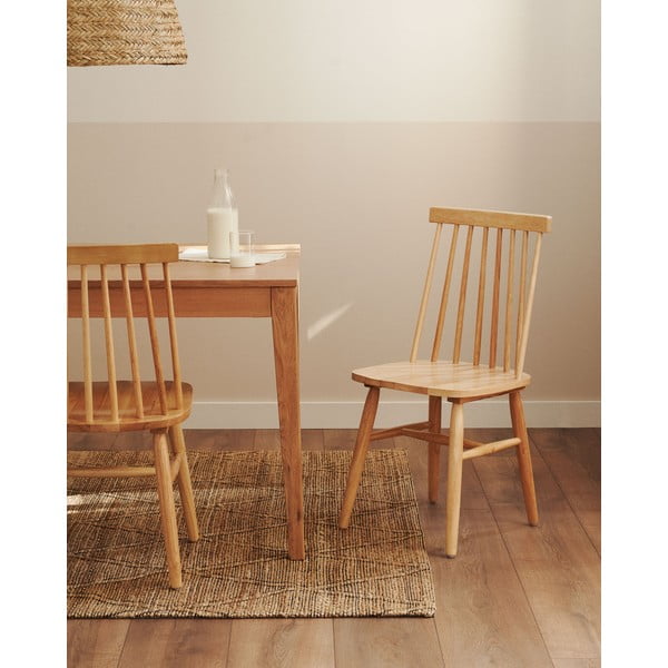 Blagovaonske stolice u setu 2 kom od masivnog kaučuka u prirodnoj boji – Kave Home-image-1