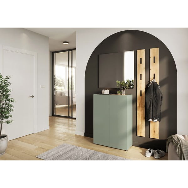 Bijeli set za hodnik u dekoru hrasta 104x200x33 cm Alviano – Germania-image-1