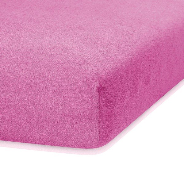 Elastična plahta u boji fuksije AmeliaHome Ruby Siesta, 200/220 x 200 cm-image-2