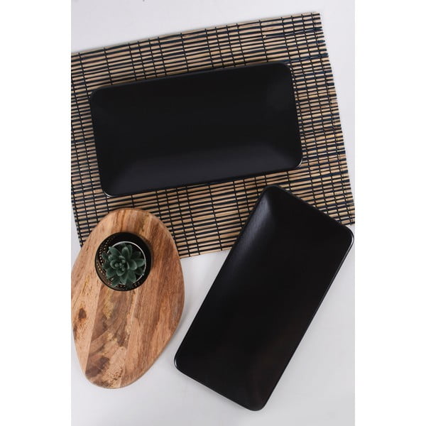 Crni tanjuri u setu 2 kom od kamenine – Hermia-image-1