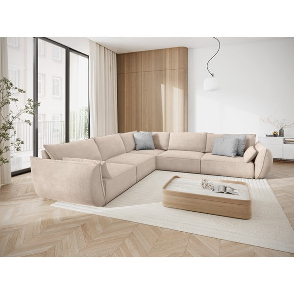 Bež kutna garnitura (varijabilna) Vanda - Mazzini Sofas-image-1