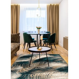 Petrolej zeleni vuneni tepih 133x180 cm Areca – Agnella