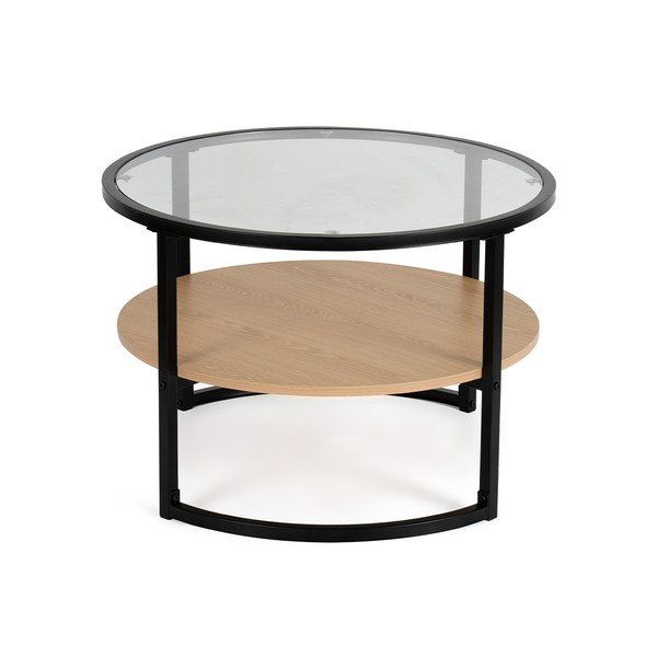 Crni/u prirodnoj boji okrugao stolić za kavu u dekoru hrasta ø 68 cm Zanu – Bonami Essentials-image-3