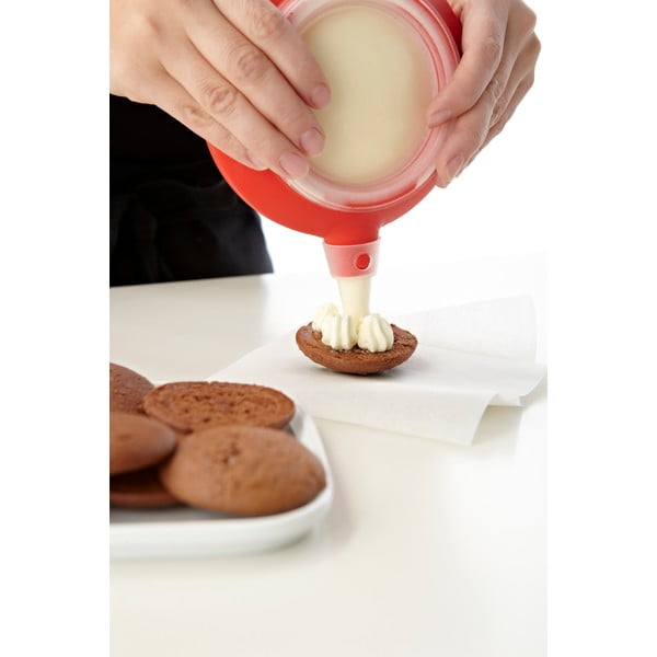 Crvena posudica za ukrašavanje kolača sa 6 nastavaka Lékué Decomax-image-2