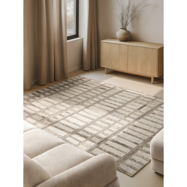 Krem ručno rađen vunen tepih 160x230 cm Boho 1.0 Linara – Vikosa-image-1