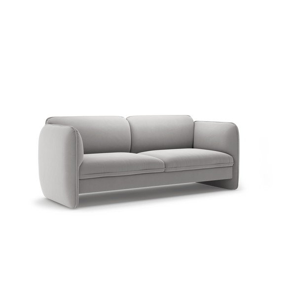 Svijetlo siva baršunasti sofa 204 cm Georgia – Micadoni -image-2