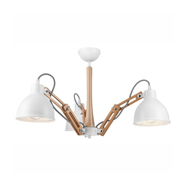 Bijela/smeđa stropna svjetiljka s metalnim sjenilom ø 15 cm Marcello – LAMKUR