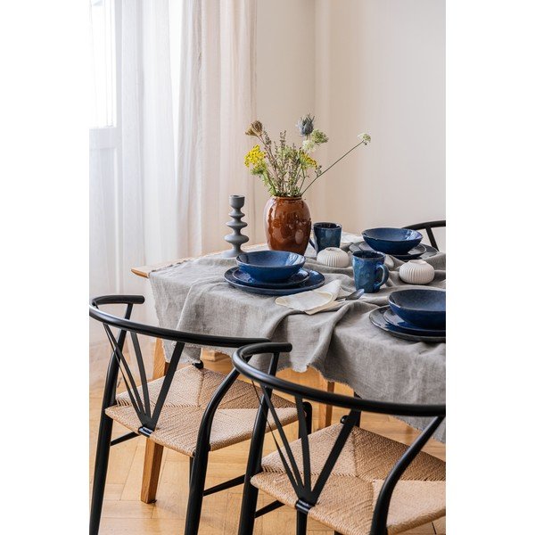 Tamno plavi blagovaonski set posuđa od kamenine 16 kom Glosia - Bonami Selection-image-4