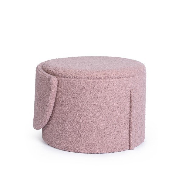 Prljavo rozi tabure od bouclé tkanine Anthea – Yes Everyday-image-3