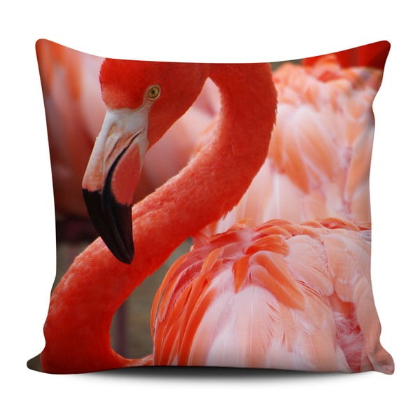Crveno-bijeli jastuk Home de Bleu Flamingo, 43 x 43 cm