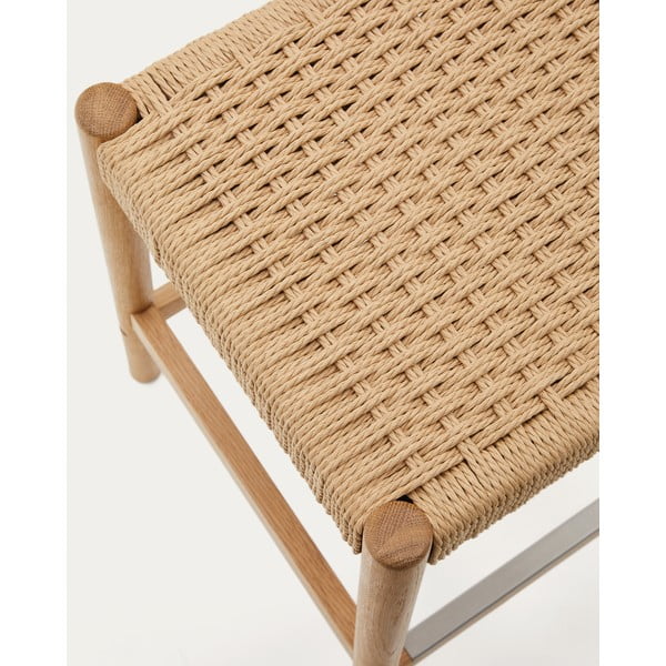 Barske stolice u setu 2 kom od punog hrasta u prirodnoj boji (visine sjedala 66 cm) Yalia – Kave Home-image-4