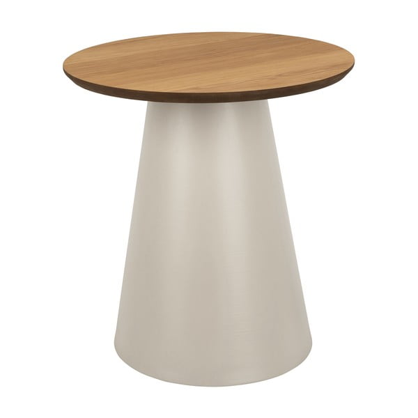 Krem/u prirodnoj boji okrugao stolić za kavu s pločom stola u dekoru hrasta ø 45 cm Soli – Actona