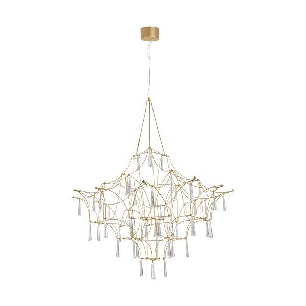 Metalna LED viseća svjetiljka u zlatnoj boji ø 80 cm Goro – Nova Luce