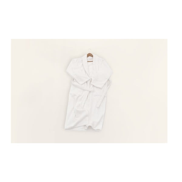 Bijeli pamučni kućni ogrtač veličine L/XL - Foutastic-image-2