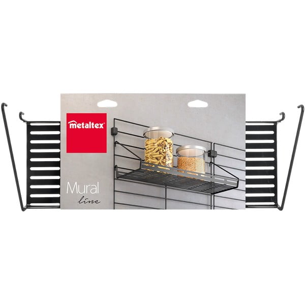 Crni metalni element - polica 43x15 cm Mural – Metaltex-image-2