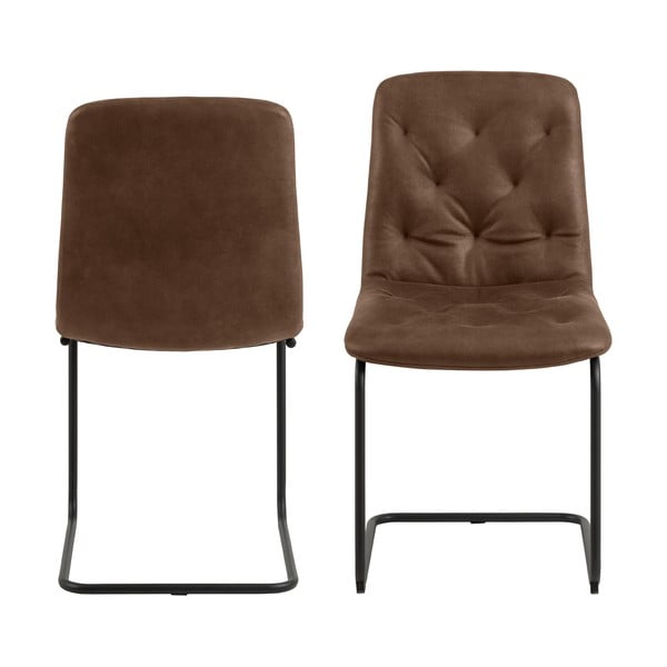 Smeđe blagovaonske stolice u setu 2 kom od umjetne kože Kira – Actona-image-2