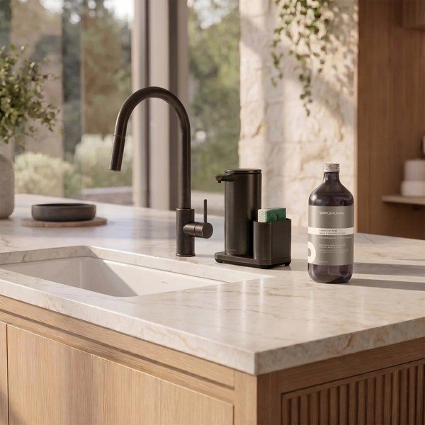 Metalni automatski držač za deterdžente u brončanoj boji – simplehuman-image-1