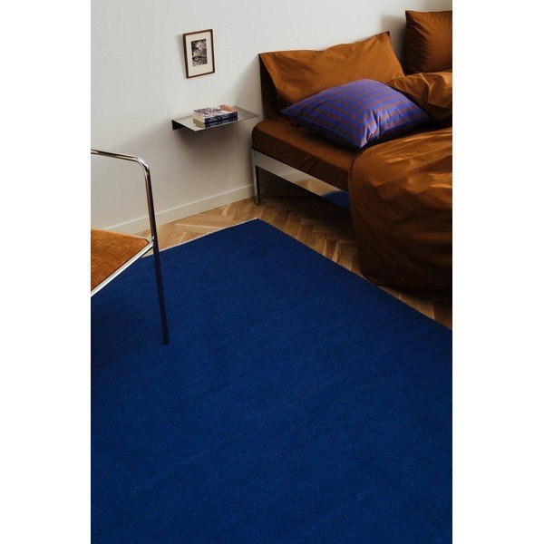 Plava ručno rađena staza od mješavine vune 70x200 cm Row – Jotex-image-1