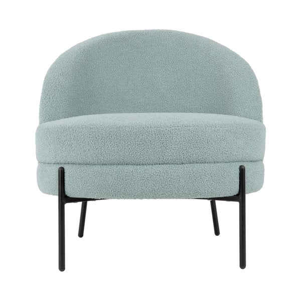 Svijetlo plava fotelja od bouclé tkanine Noble – Leitmotiv